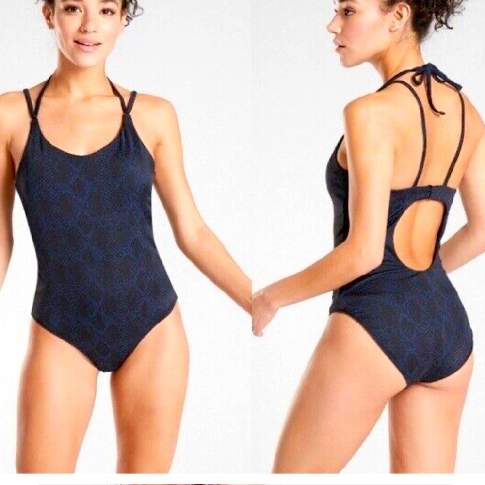 NWT Athleta one piece snake keyhole swimsuit